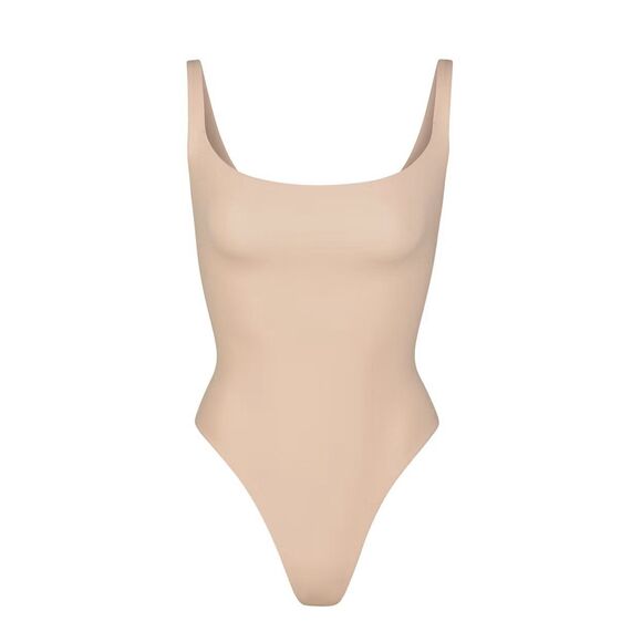 Skims Fits Everybody Square Neck Bodysuit Moca Size Medium - Picture 1 of 11